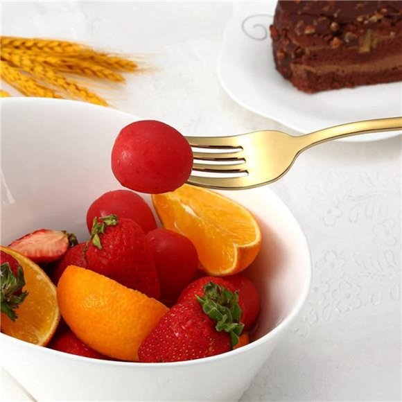 Gold Silverware Set, 20-Piece Flatware Set Aisoso Stainless Steel Cutlery - Picture 7 of 7